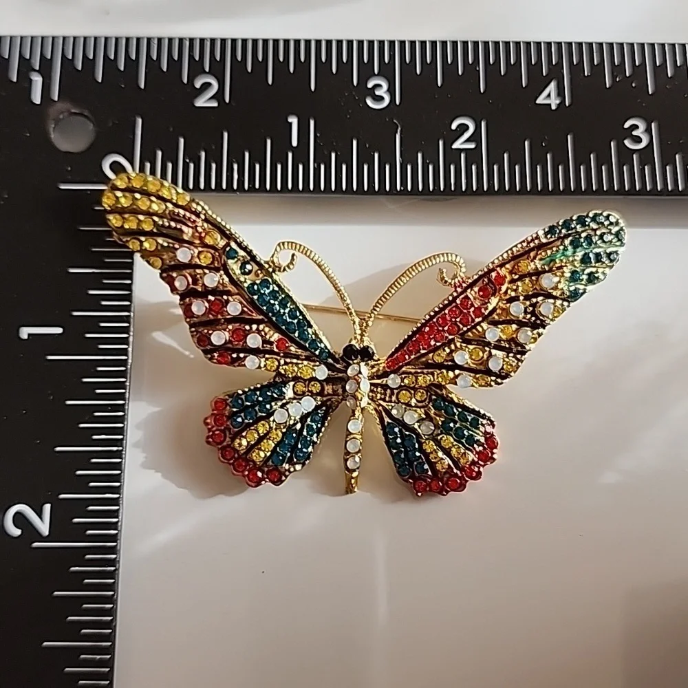 Brooch BUTTERFLY Brooch Best Seller Extra  Large Colorful - Picture 4 of 5